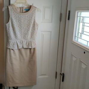Peplum tan dress